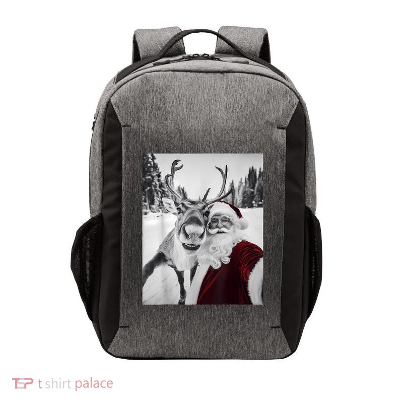 Reindeer Selfie Christmas Party Selfie Funny Reindeer Xmas Vector Backpack