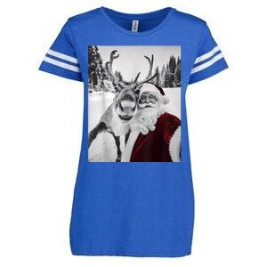 Reindeer Selfie Christmas Party Selfie Funny Reindeer Xmas Enza Ladies Jersey Football T-Shirt