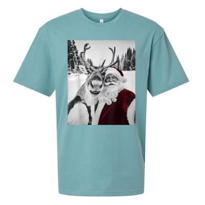 Reindeer Selfie Christmas Party Selfie Funny Reindeer Xmas Sueded Cloud Jersey T-Shirt