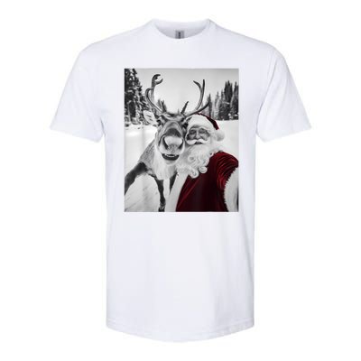 Reindeer Selfie Christmas Party Selfie Funny Reindeer Xmas Softstyle CVC T-Shirt