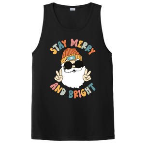 Retro Santa Claus Stay Merry And Bright Groovy Christmas Gift PosiCharge Competitor Tank