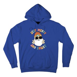 Retro Santa Claus Stay Merry And Bright Groovy Christmas Gift Hoodie