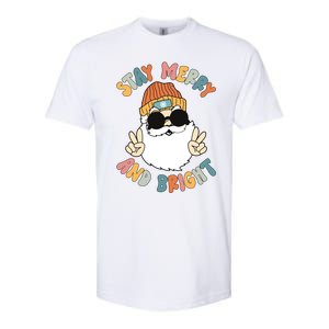 Retro Santa Claus Stay Merry And Bright Groovy Christmas Gift Softstyle CVC T-Shirt