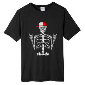 Rocker Skeleton Cap Cool Halloween Punk Rock Tall Fusion ChromaSoft Performance T-Shirt