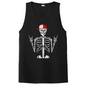 Rocker Skeleton Cap Cool Halloween Punk Rock PosiCharge Competitor Tank