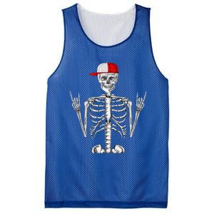 Rocker Skeleton Cap Cool Halloween Punk Rock Mesh Reversible Basketball Jersey Tank