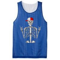 Rocker Skeleton Cap Cool Halloween Punk Rock Mesh Reversible Basketball Jersey Tank