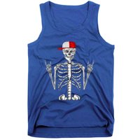 Rocker Skeleton Cap Cool Halloween Punk Rock Tank Top