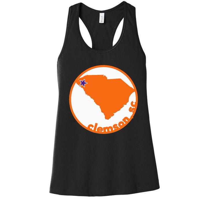 Retro South Carolina City Of Clemson Women's Racerback Tank