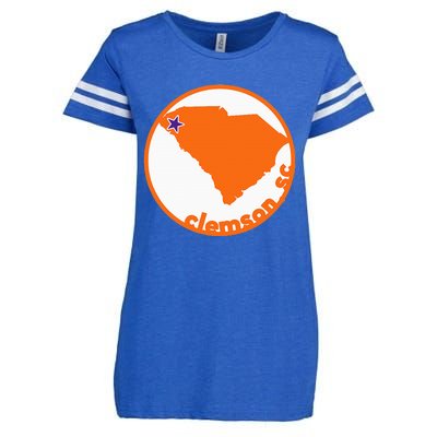 Retro South Carolina City Of Clemson Enza Ladies Jersey Football T-Shirt