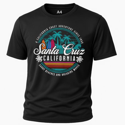 Retro Santa Cruz California Sandy Beaches Breaking Waves Gift Performance Shirt