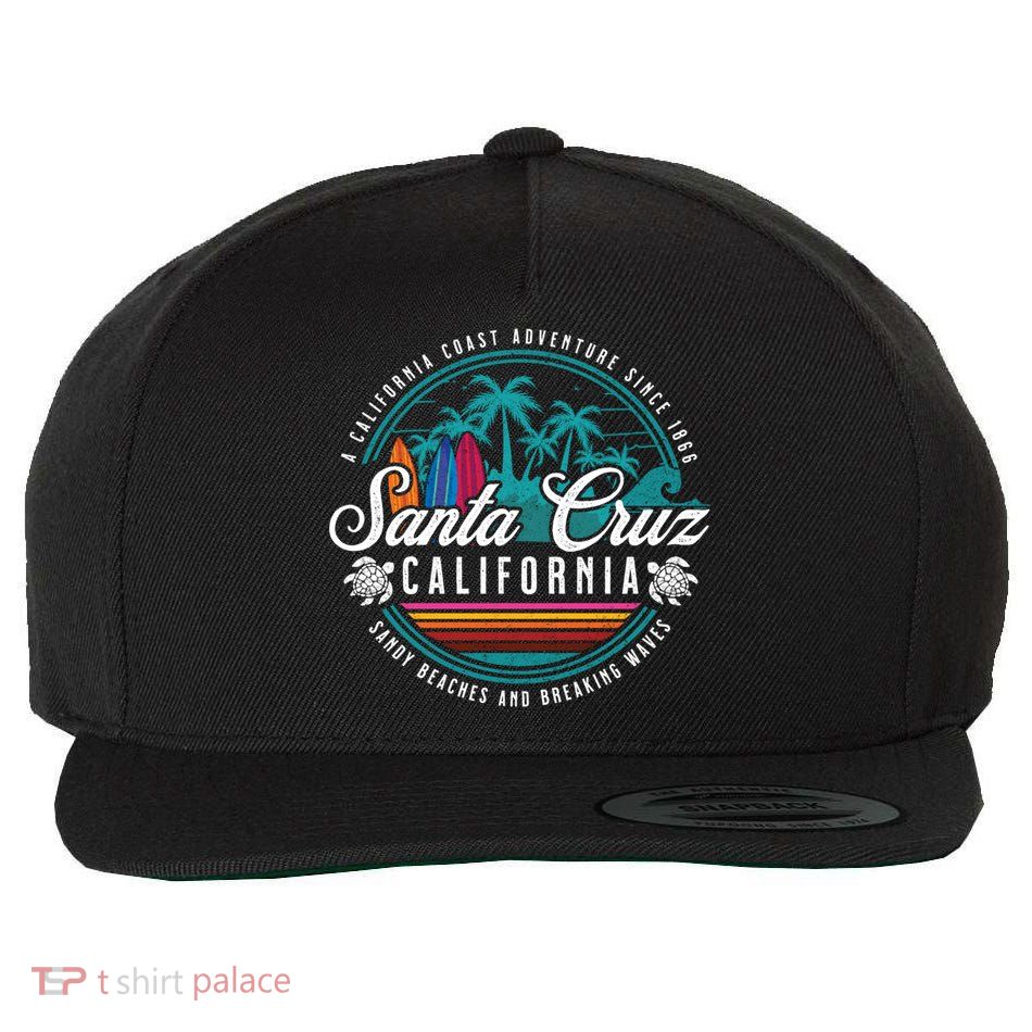 Retro Santa Cruz California Sandy Beaches Breaking Waves Gift Wool Snapback Cap
