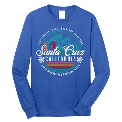 Retro Santa Cruz California Sandy Beaches Breaking Waves Gift Long Sleeve Shirt