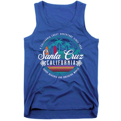 Retro Santa Cruz California Sandy Beaches Breaking Waves Gift Tank Top