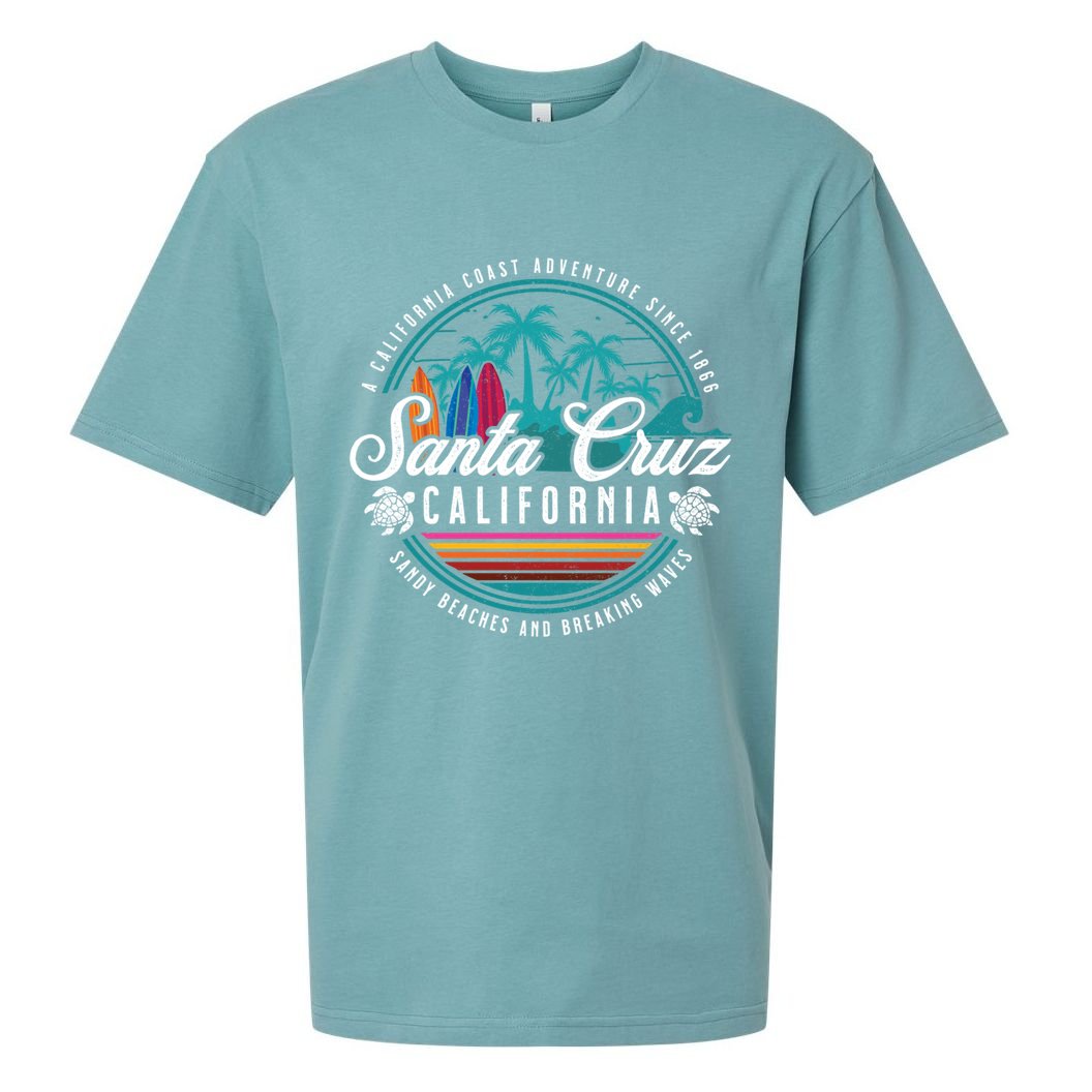 Retro Santa Cruz California Sandy Beaches Breaking Waves Gift Sueded Cloud Jersey T-Shirt