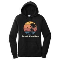 Retro South Carolina Vintage Sunset & Palm Trees Women's Pullover Hoodie