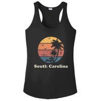 Retro South Carolina Vintage Sunset & Palm Trees Ladies PosiCharge Competitor Racerback Tank