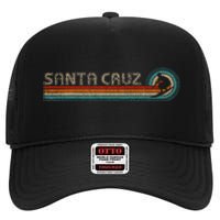 Retro Santa Cruz California Surfing Santa Cruz High Crown Mesh Back Trucker Hat