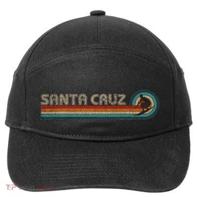 Retro Santa Cruz California Surfing Santa Cruz 7-Panel Snapback Hat