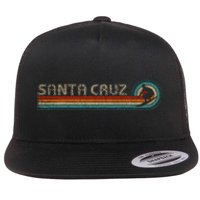 Retro Santa Cruz California Surfing Santa Cruz Flat Bill Trucker Hat