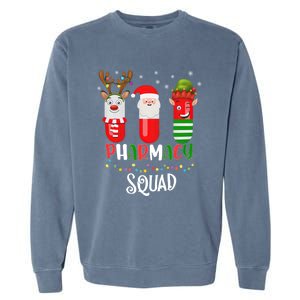 Reindeer Santa Claus Pharmacy Crew Christmas Gift Garment-Dyed Sweatshirt