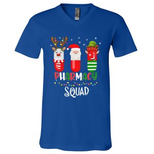 Reindeer Santa Claus Pharmacy Crew Christmas Gift V-Neck T-Shirt