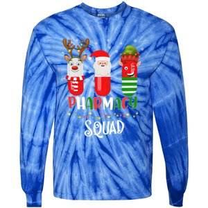 Reindeer Santa Claus Pharmacy Crew Christmas Gift Tie-Dye Long Sleeve Shirt