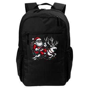 Rock Santa Claus Playing Guitar Rock And Roll Christmas Daily Commute Backpack