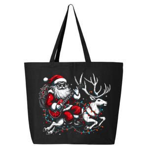 Rock Santa Claus Playing Guitar Rock And Roll Christmas 25L Jumbo Tote