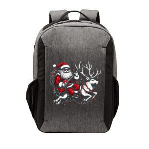 Rock Santa Claus Playing Guitar Rock And Roll Christmas Vector Backpack