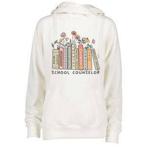 Retro School Counselor Therapisttal Health Advocate Womens Funnel Neck Pullover Hood