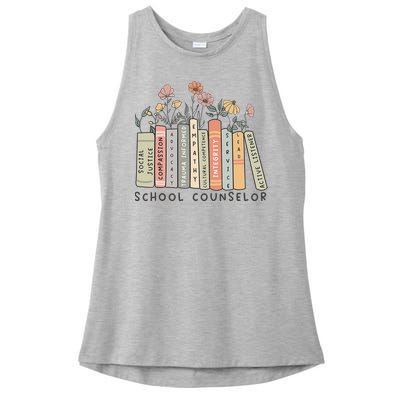 Retro School Counselor Therapisttal Health Advocate Ladies PosiCharge Tri-Blend Wicking Tank