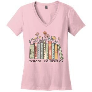 Retro School Counselor Therapisttal Health Advocate Women's V-Neck T-Shirt