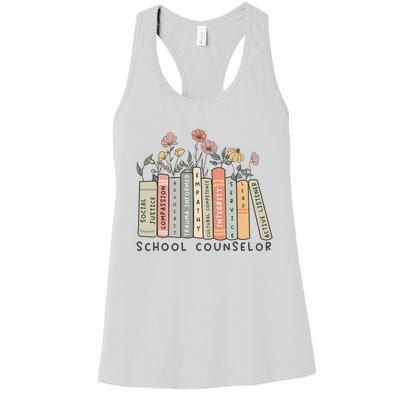 Retro School Counselor Therapisttal Health Advocate Women's Racerback Tank