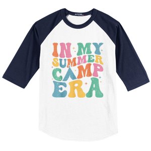 Retro Summer Camper Women Groovy In My Summer Camp Era Baseball Sleeve Shirt