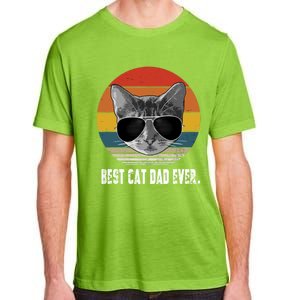 Retro Style Cagift Best Cat Dad Ever Funny Gift Adult ChromaSoft Performance T-Shirt