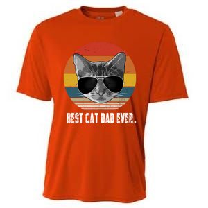 Retro Style Cagift Best Cat Dad Ever Funny Gift Cooling Performance Crew T-Shirt