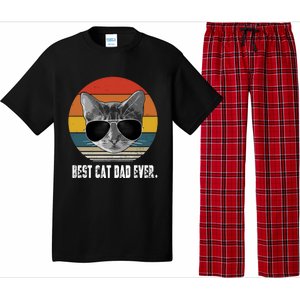 Retro Style Cagift Best Cat Dad Ever Funny Gift Pajama Set