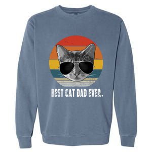 Retro Style Cagift Best Cat Dad Ever Funny Gift Garment-Dyed Sweatshirt