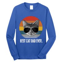 Retro Style Cagift Best Cat Dad Ever Funny Gift Long Sleeve Shirt