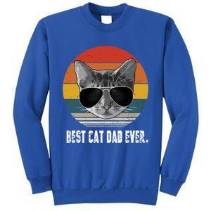 Retro Style Cagift Best Cat Dad Ever Funny Gift Sweatshirt