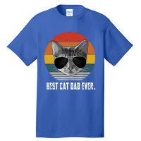 Retro Style Cagift Best Cat Dad Ever Funny Gift Tall T-Shirt