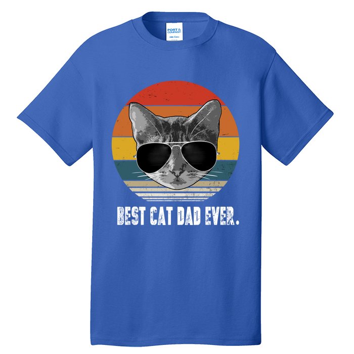 Retro Style Cagift Best Cat Dad Ever Funny Gift Tall T-Shirt