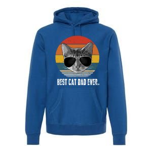 Retro Style Cagift Best Cat Dad Ever Funny Gift Premium Hoodie