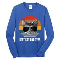 Retro Style Cagift Best Cat Dad Ever Funny Gift Tall Long Sleeve T-Shirt