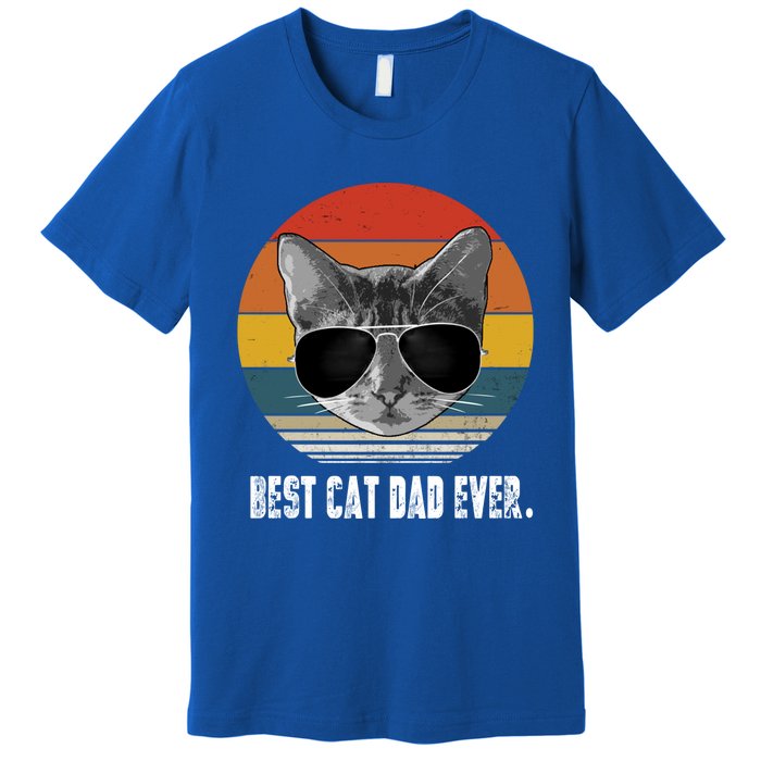 Retro Style Cagift Best Cat Dad Ever Funny Gift Premium T-Shirt