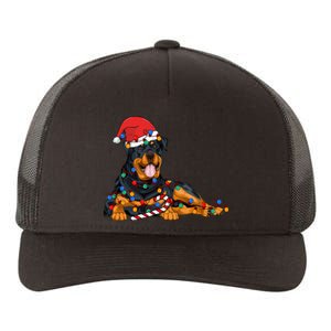 Rottweiler Santa Christmas Lights Xmas Dog Lover Xmas Pajama Yupoong Adult 5-Panel Trucker Hat