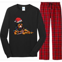 Rottweiler Santa Christmas Lights Xmas Dog Lover Xmas Pajama Long Sleeve Pajama Set