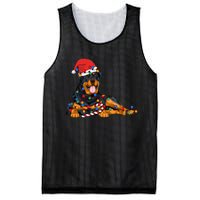 Rottweiler Santa Christmas Lights Xmas Dog Lover Xmas Pajama Mesh Reversible Basketball Jersey Tank