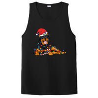 Rottweiler Santa Christmas Lights Xmas Dog Lover Xmas Pajama PosiCharge Competitor Tank